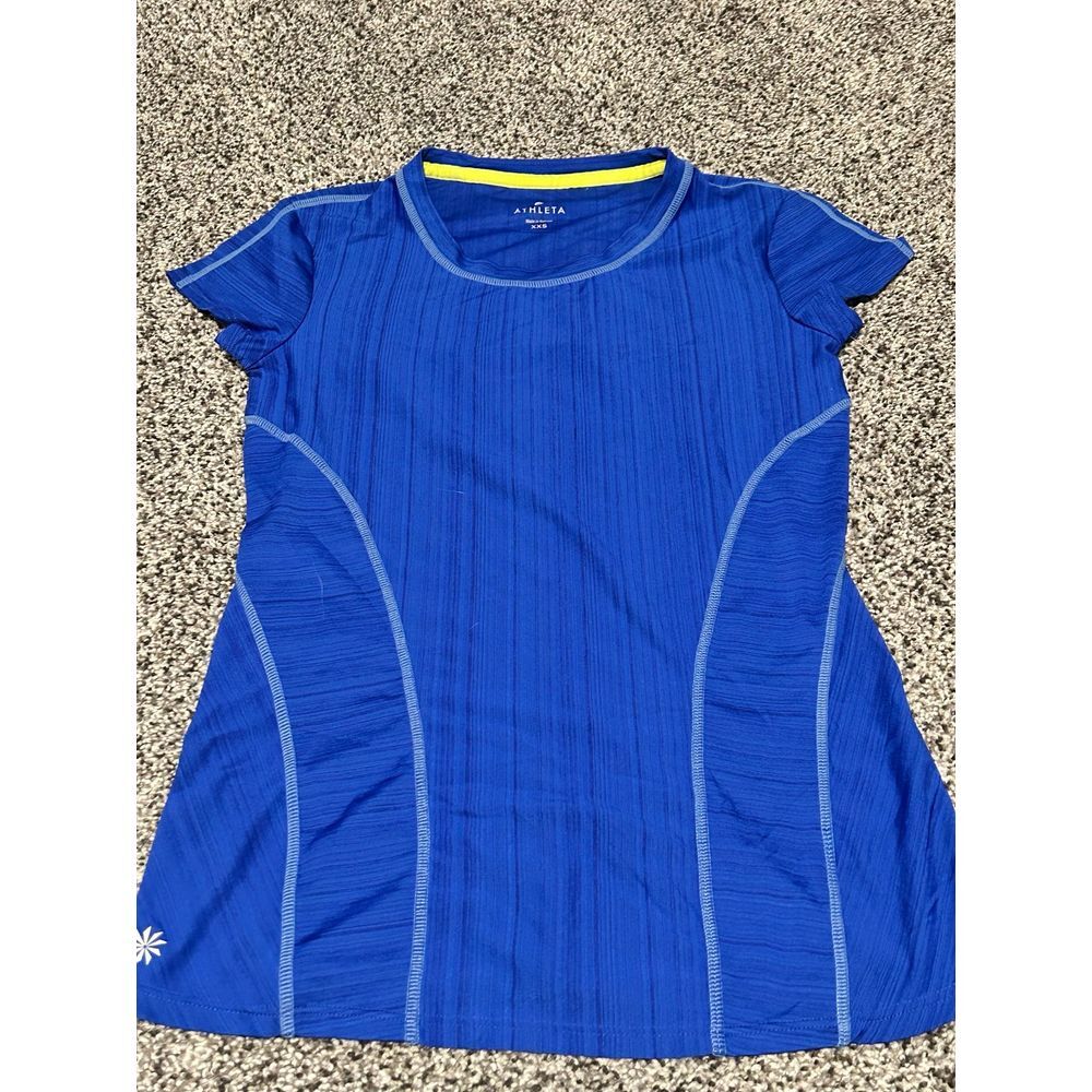 Athleta XXS shirt top t workout blue exercise D35